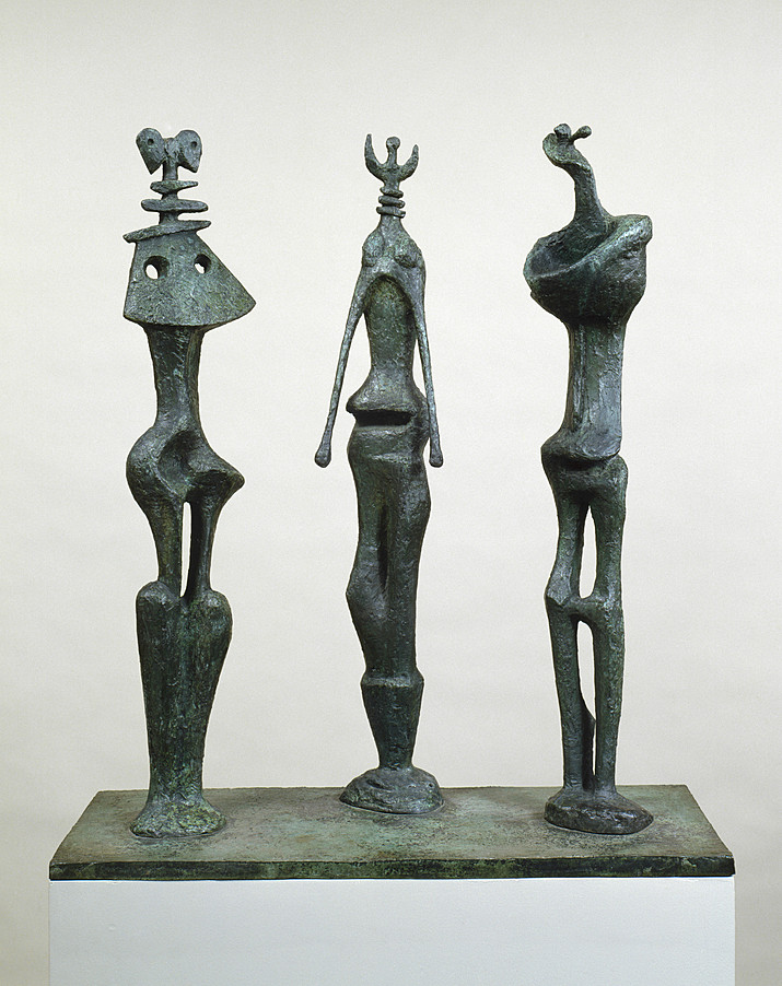 Henry Moore OM, CH, Three Standing Figures 1945, cast c 